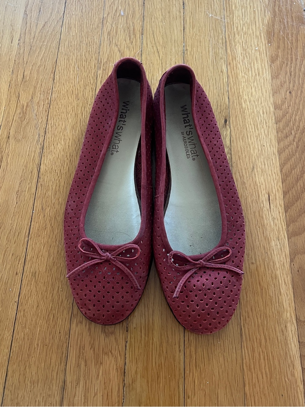 Aerosoles Ballet Flats Suede feel Orange/red with Holes S 7.5
